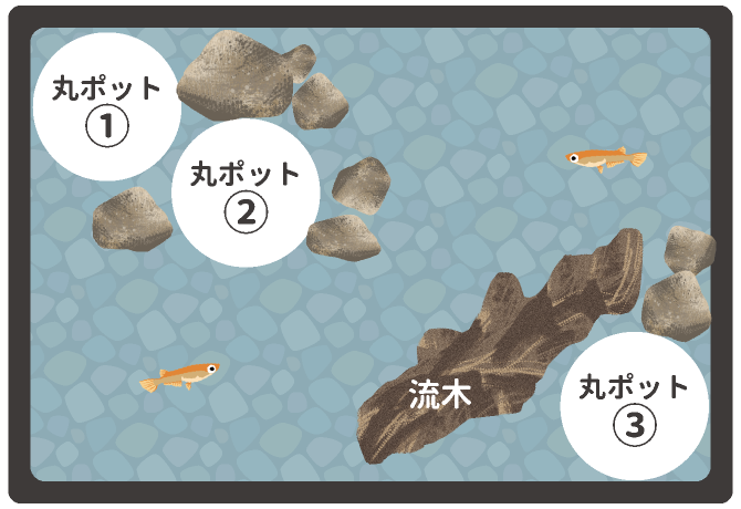 丸ポットアレンジメインのレイアウト図