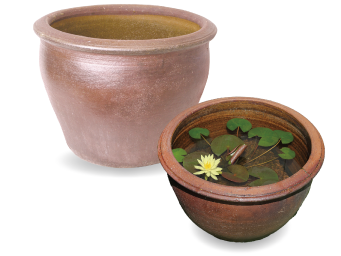 ハス・スイレン栽培用陶器鉢イメージ