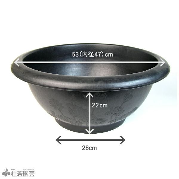 ハス絵柄入りプラ製水鉢L | 杜若園芸WEBショップ｜水草の生産販売