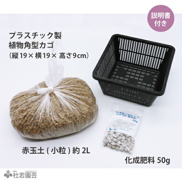 メダカビオトープにおすすめ！】スイレン用植え替えセット(角型カゴ